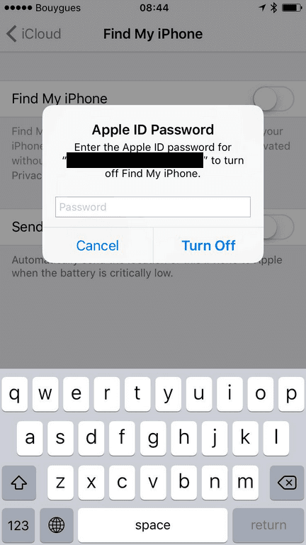 How to turn off Find my iPhone Apple ID